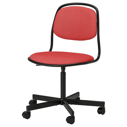 ÖRFJÄLL Swivel chair, black/Vissle red