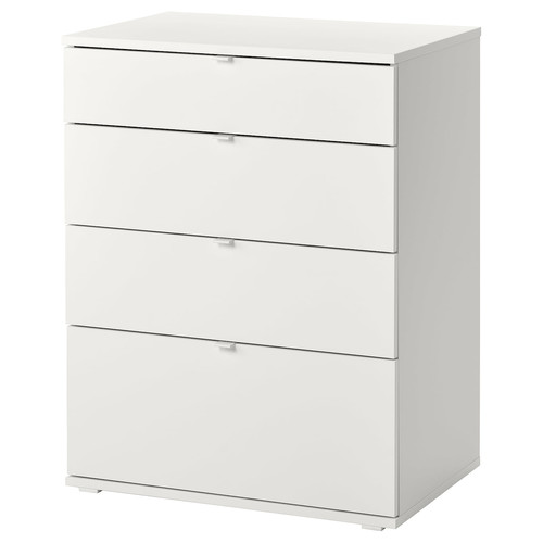 VIHALS Chest of 4 drawers, white/anchor/unlock-function, 70x47x90 cm