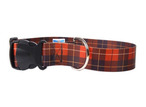 Matteo Dog Collar Plastic Buckle 30mm, Tartan