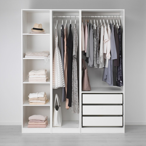 PAX Wardrobe, white, 175x58x201 cm