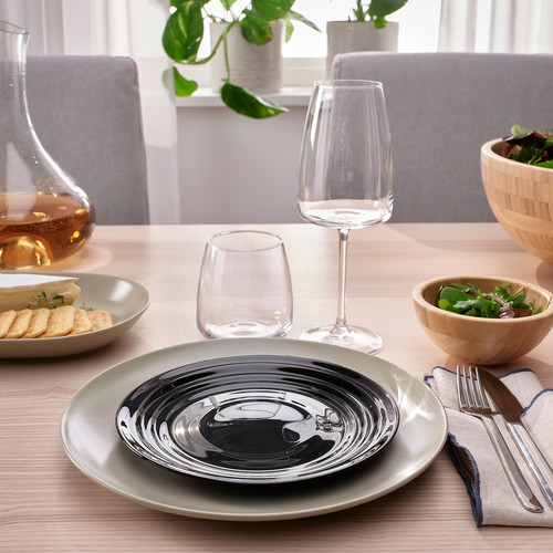 NÄTBARB Side plate, black, 19 cm