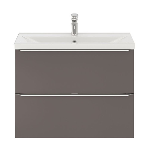 Goodhome Wall-mounted Basin Cabinet Imandra Slim 80cm, anthracite