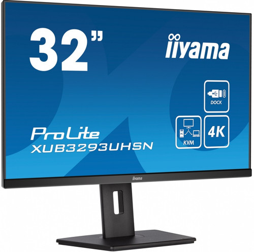 IIyama 31.5" Monitor ProLite XUB3293UHSN IPS 4K USB-C DOCK KVM SLIM 2x3W RJ45