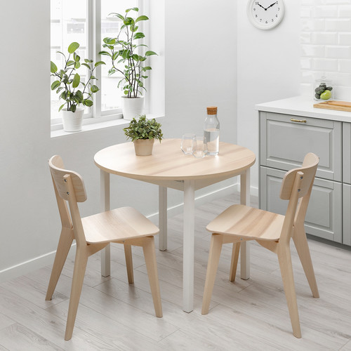 GAPERHULT Extending table, ash/white, 90/120x90 cm