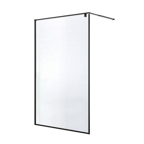 GoodHome Walk-in Shower Ezili 120 cm, black/transparent