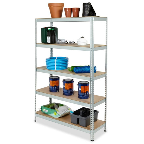 Steel Shelving Unit Stabil 120x40x180cm 5 Shelves 200kg, galvanised