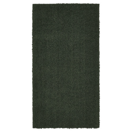 VINDEBÄK Rug, high pile, dark green, 80x150 cm
