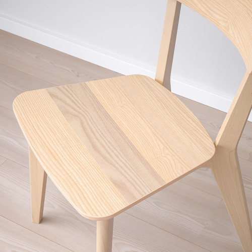 LISABO / LISABO Table and 4 chairs, ash veneer/ash, 140x78 cm