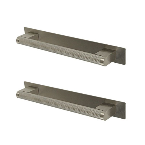 GoodHome Kitchen Cabinet Handle Khara, nickel effect, 188 mm, 2 pack