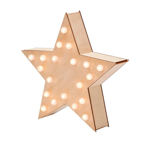 Christmas LED Decoration Star, wood