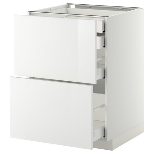 METOD / MAXIMERA Base cb 2 frnts/2 low/1 md/1 hi drw, white, Ringhult white, 60x60 cm