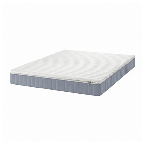 VESTERÖY Mattress and mattress pad, medium firm light blue/Nisseholm white, Standard Double