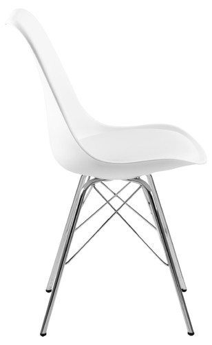 Chair Eris, 1pc, PP/faux leather, white/chrome