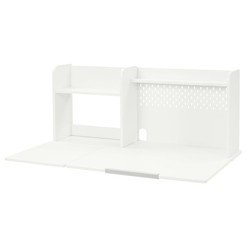 BERGLÄRKA Desk top and shelf, white, 120x70 cm