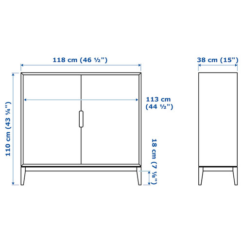 REGISSÖR Cabinet, white, 118x110 cm