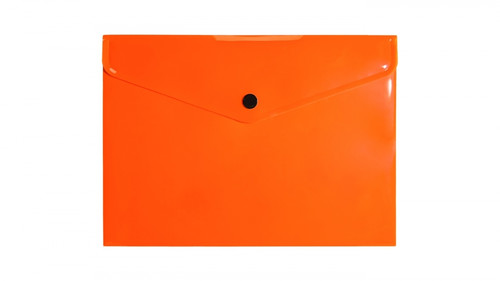 Document Envelope Pocket Wallet File with Button PP A5, neon orange