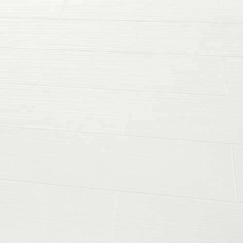 GoodHome Decorative Wall Tile Plain 20 x 60 cm, line, white, 0.96 m2