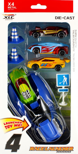 XLC Die-Cast Racing Cars Set with Launcher 3+