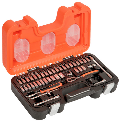 BAHCO 1/4" Square Drive Socket Set with Metric Hex Profile and Socket Drivers Tools Set
