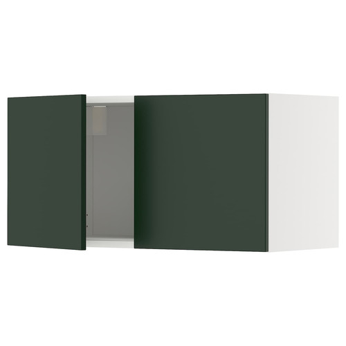 METOD Wall cabinet with 2 doors, white/Havstorp deep green, 80x40 cm