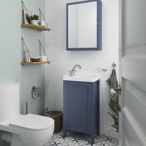 GoodHome Freestanding Bathroom Vanity Cabinet Perma 44 cm, dark blue