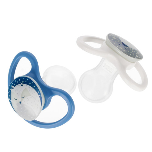 NUK Soother Pacifier Space Night 2pcs 18-36m, blue/white