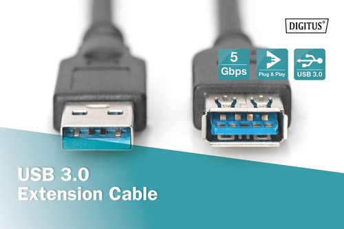 DIGITUS USB 3.0 Extension Cable, A/M - A/F, 1.8m