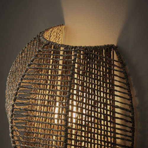 MÅNALG Wall lamp, wired-in installation, sedge/handmade