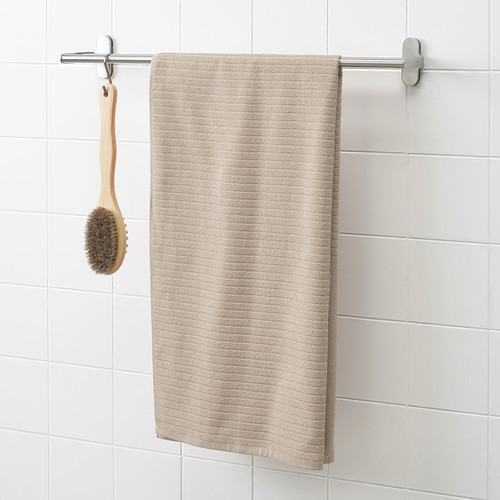 VÅGSJÖN Bath towel, light beige, 70x140 cm