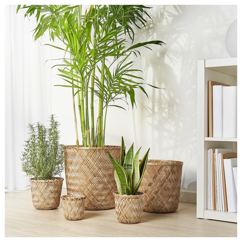 KLYNNON Plant pot, handmade bamboo, 24 cm