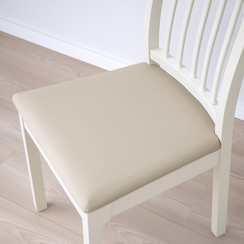 EKEDALEN Chair, white/Hakebo beige