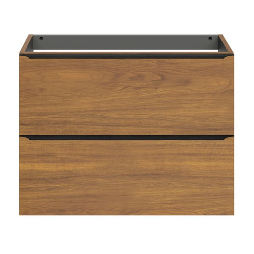 Goodhome Wall-mounted Basin Cabinet Imandra Slim 80cm, walnut