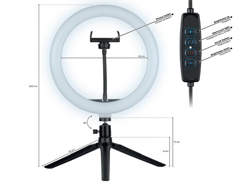 Tracer Ring Lamp with Mini Tripod 26 cm