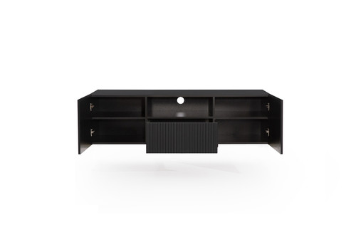 Wall-Mounted TV Cabinet Nicole 150cm, black/matt black