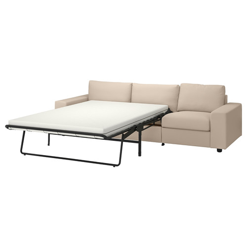 VIMLE 3-seat sofa-bed, with wide armrests/Hallarp beige