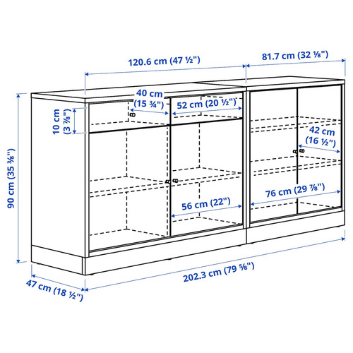 TONSTAD Storage combination, oak veneer, 202x90 cm