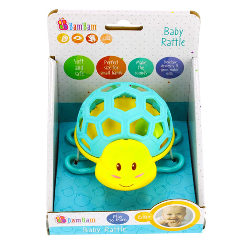 Bam Bam Baby Rattle 1pc, assorted colours, 6m+