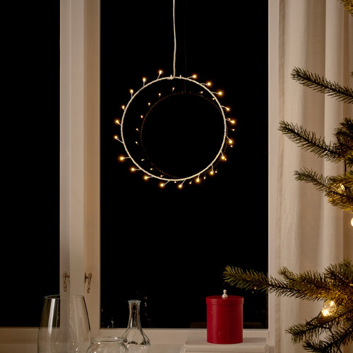 FRÖJDA LED pendant lamp, battery-operated/ring shaped, 27 cm