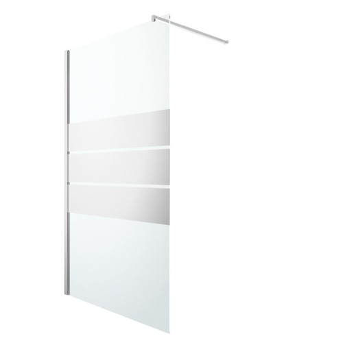 GoodHome Walk-in Shower Panel Beloya 120cm, chrome/mirror glass