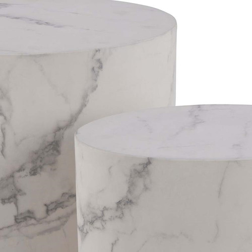 Set of 2 Coffee Tables Mice, white marble