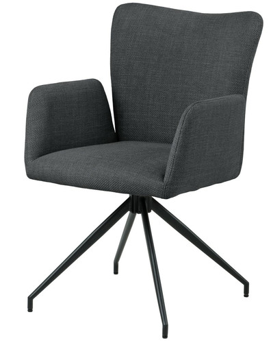 Upholstered Chair with Armrests Laura, dark grey
