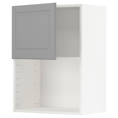 METOD Wall cabinet for microwave oven, white/Bodbyn grey, 60x80 cm