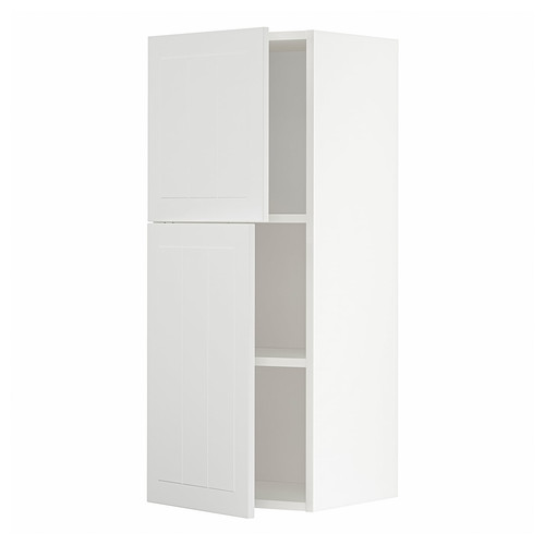 METOD Wall cabinet with shelves/2 doors, white/Stensund white, 40x100 cm