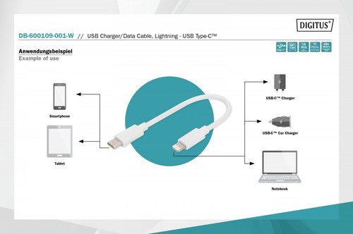 Digitus Cable Lightning to USB-C DB-600109-001-W