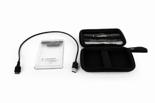 Gembird External Enclosure 2.5" USB 3.0, transparent