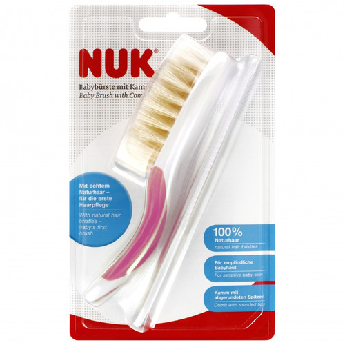 NUK Baby Brush with Comb, pink