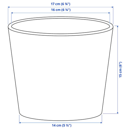 SOJABÖNA Plant pot, grey/green, 15 cm