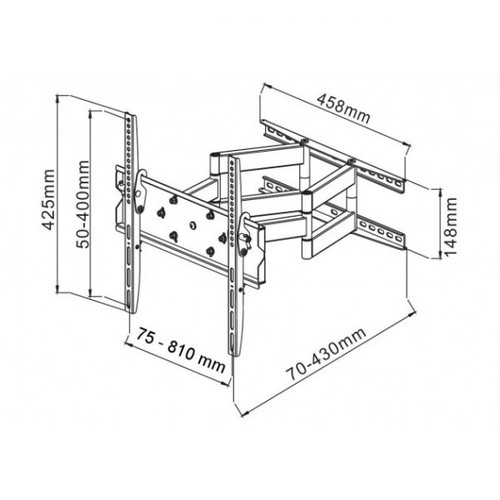 TV Wall Mount for 42-70" Max 70kg Black