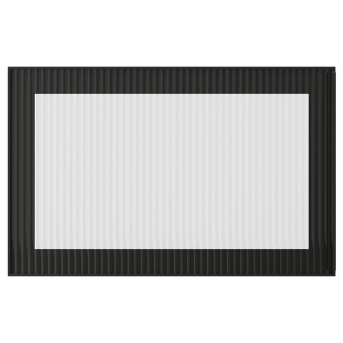 FÄLLSVIK Glass door, anthracite/reeded glass, 60x38 cm