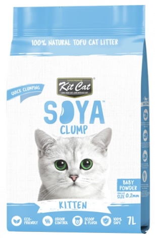 Kit Cat Cat Litter 100% Natural Biodegradable ECO Soya Clump Baby Powder 7L